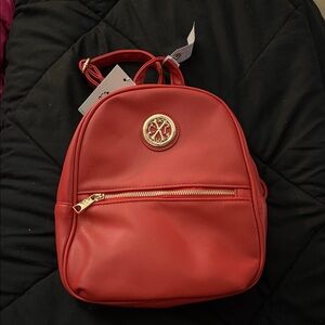 Christian Lacroix Red Backpack with Gold Emblem